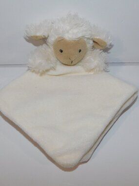 Marks & Spencer M&S Cream tan Plush Lamb Sheep Security blanket Baby Lovey Nunu